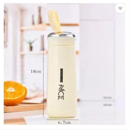 BPA Free Glass Water Bottle – 400ml Portable Tumbler (Random Color)