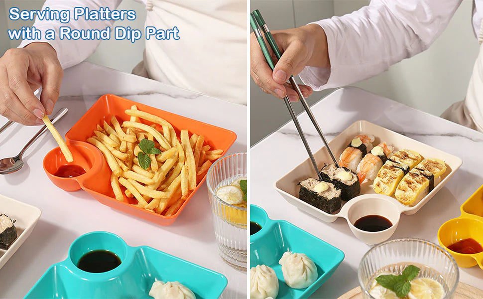 Kids 4-Piece Colorful Serving Platter Set