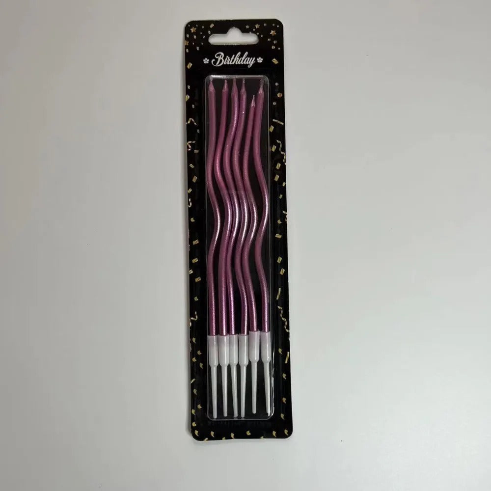 Curved Cake Candles – Pack of 6 Elegant Decorative Cake Toppers for Birthdays, Weddings & Special Celebrations