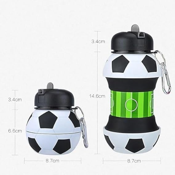 Collapsible Kid’s Water Bottle with Basketball Design