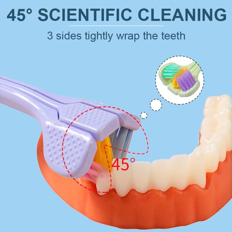 3-Sided Autism Toothbrush – V-Shaped Soft Bristle Oral Care (Pack of 2) - Random Colors