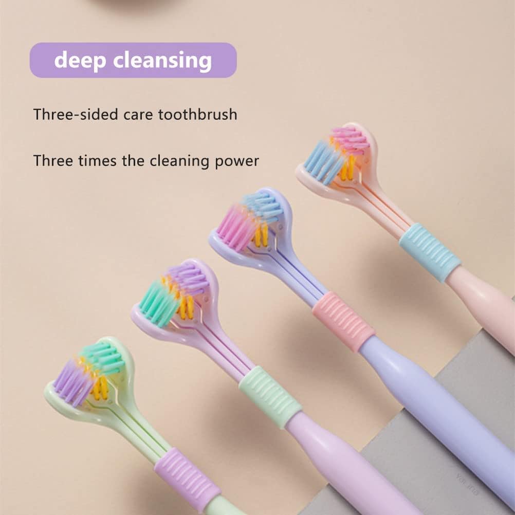 3-Sided Autism Toothbrush – V-Shaped Soft Bristle Oral Care (Pack of 2) - Random Colors