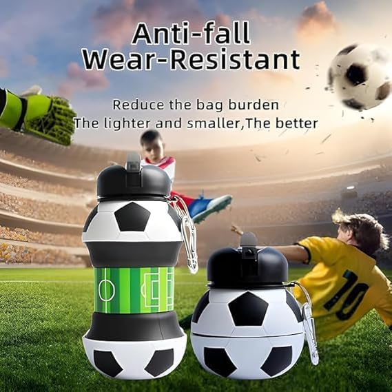 Collapsible Kid’s Water Bottle with Basketball Design