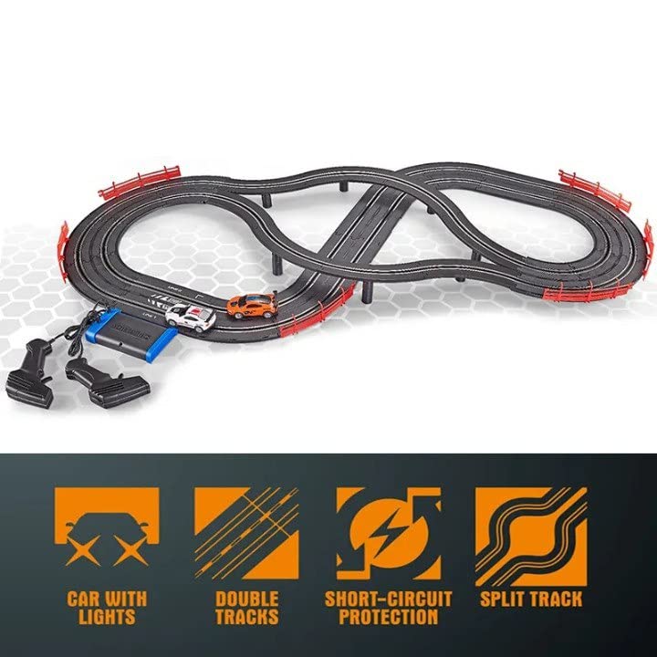 Soba Slot Car Racing Track Set – Hand-Operate Racing Track with 2 Cars & Electric Controllers