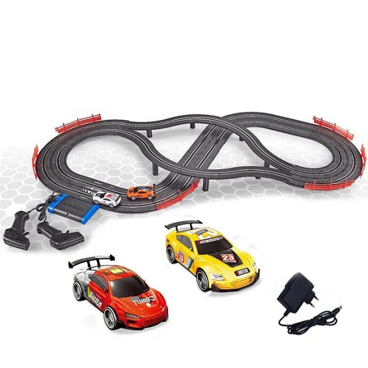 Soba Slot Car Racing Track Set – Hand-Operate Racing Track with 2 Cars & Electric Controllers