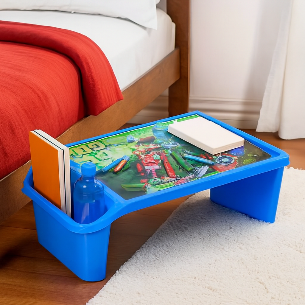 Kids Portable Study Table – Multifunctional Plastic Desk with Side Storage