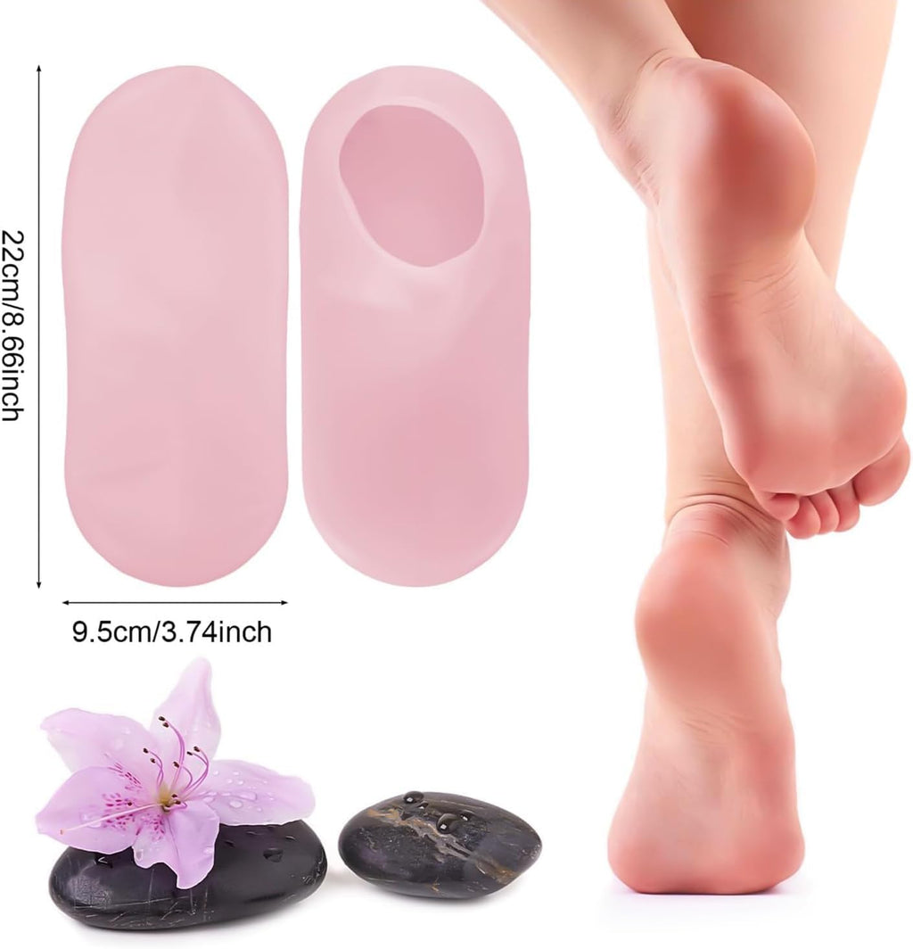 Hydrating Silicone Moisturizing Socks for Women & Men - (Pack of 2, Random Colors)
