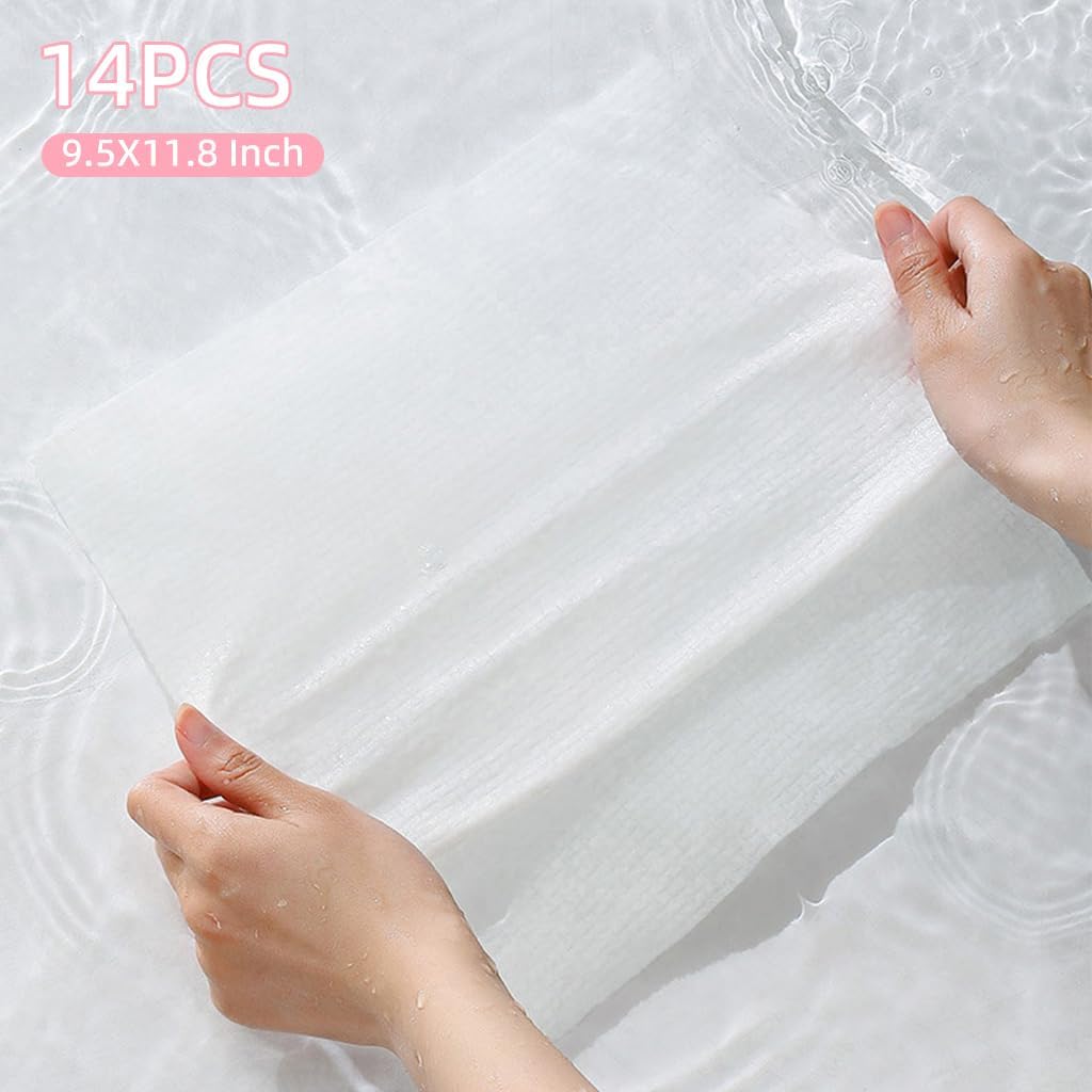 Disposable Face Towels & Compressed Washcloths for Travel – (14 PCS)