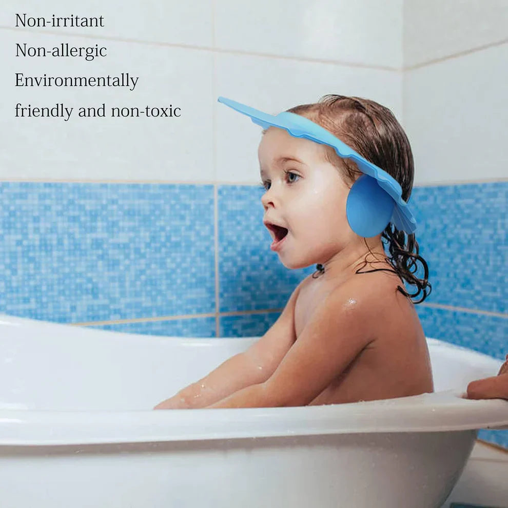Pack of 3 – Baby Shower Cap with Ear Protector – Random Colours