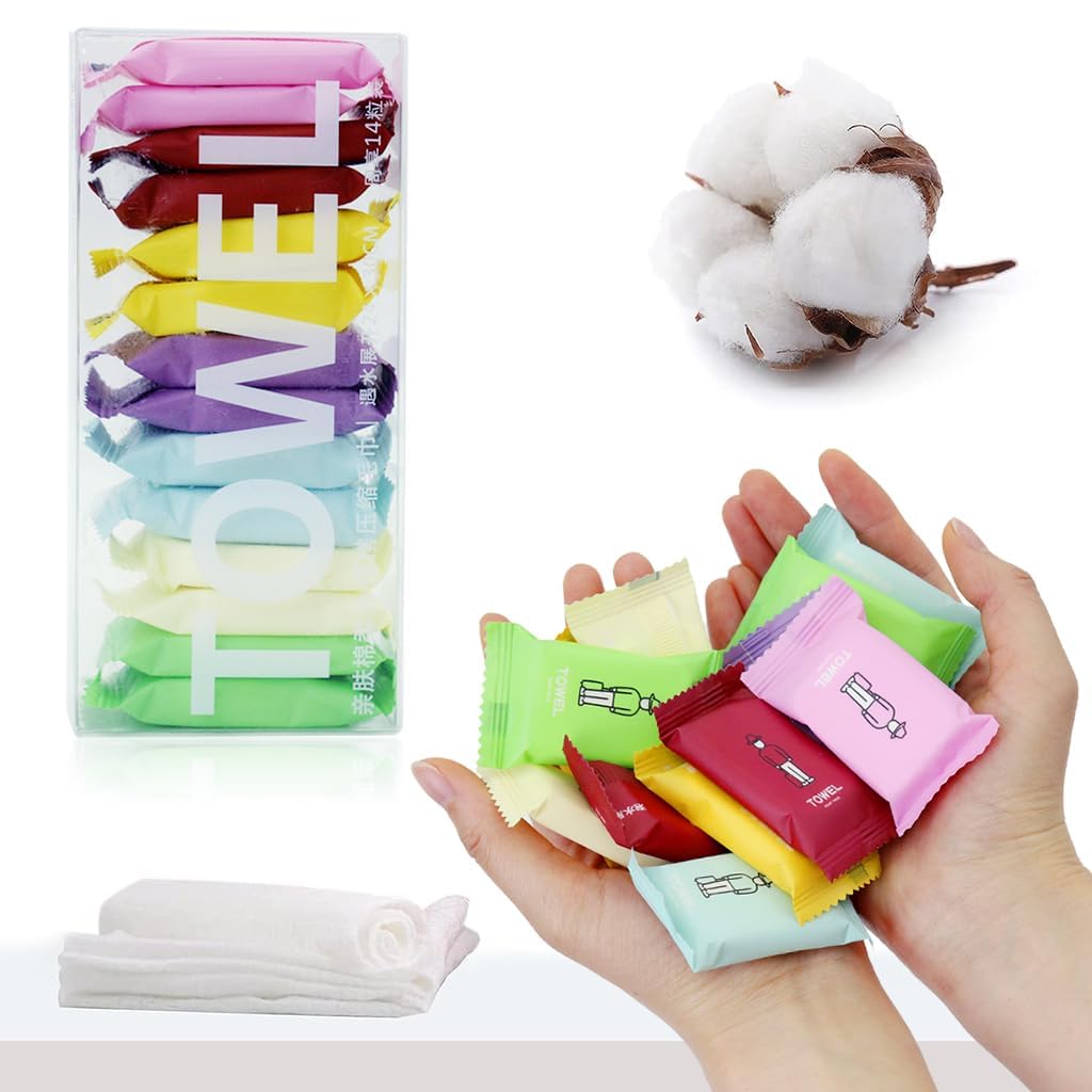 Disposable Face Towels & Compressed Washcloths for Travel – (14 PCS)