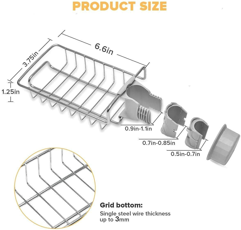 Stainless Steel Adjustable Multifunctional Kitchen Sink Caddy