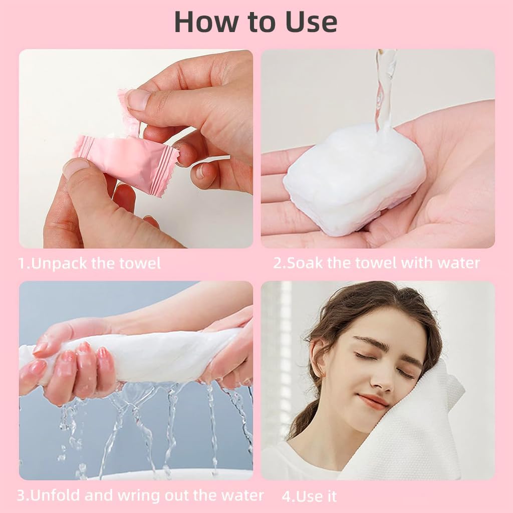 Disposable Face Towels & Compressed Washcloths for Travel – (14 PCS)