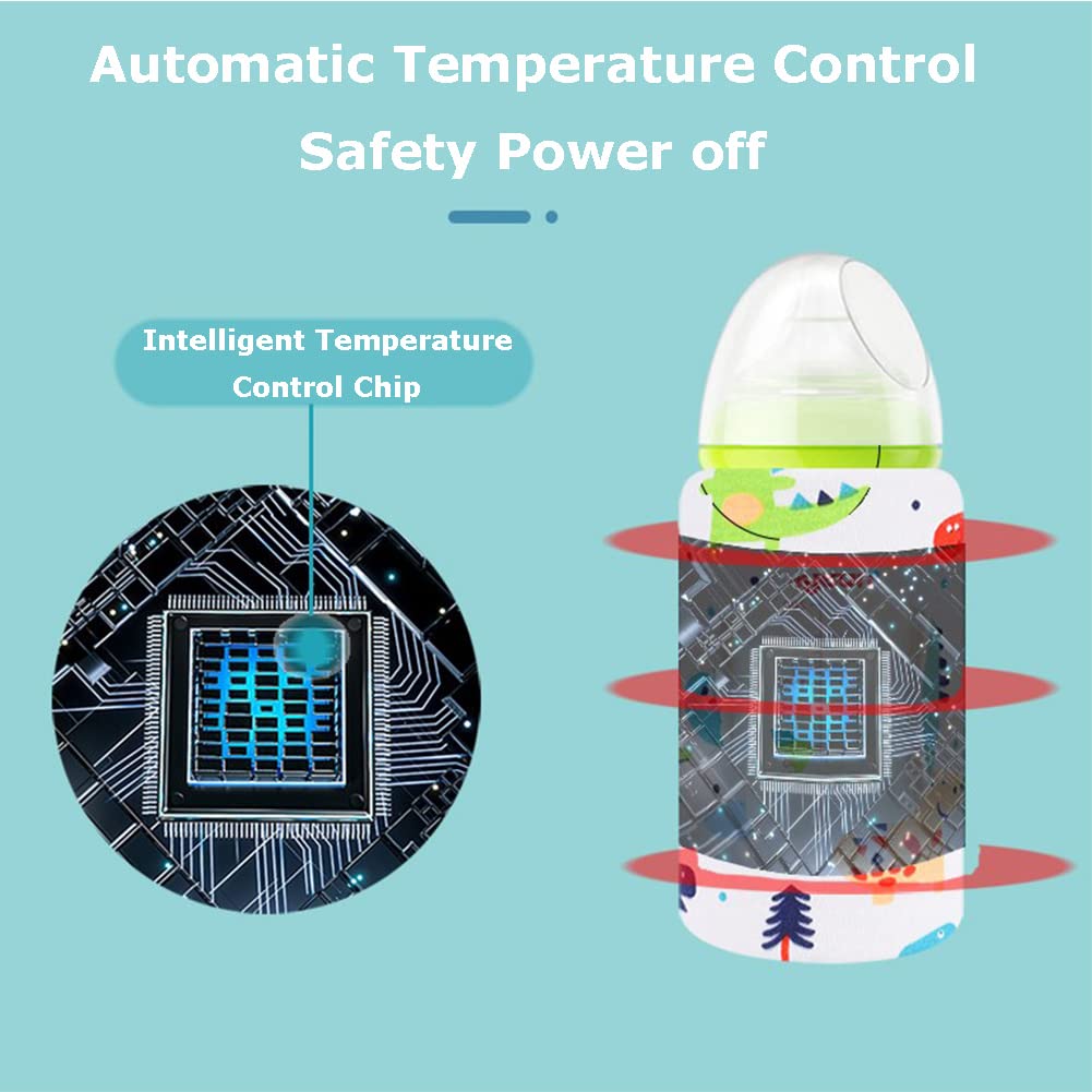 Portable USB Baby Bottle Warmer Holder – Travel Milk Warmer with Thermostat Insulation