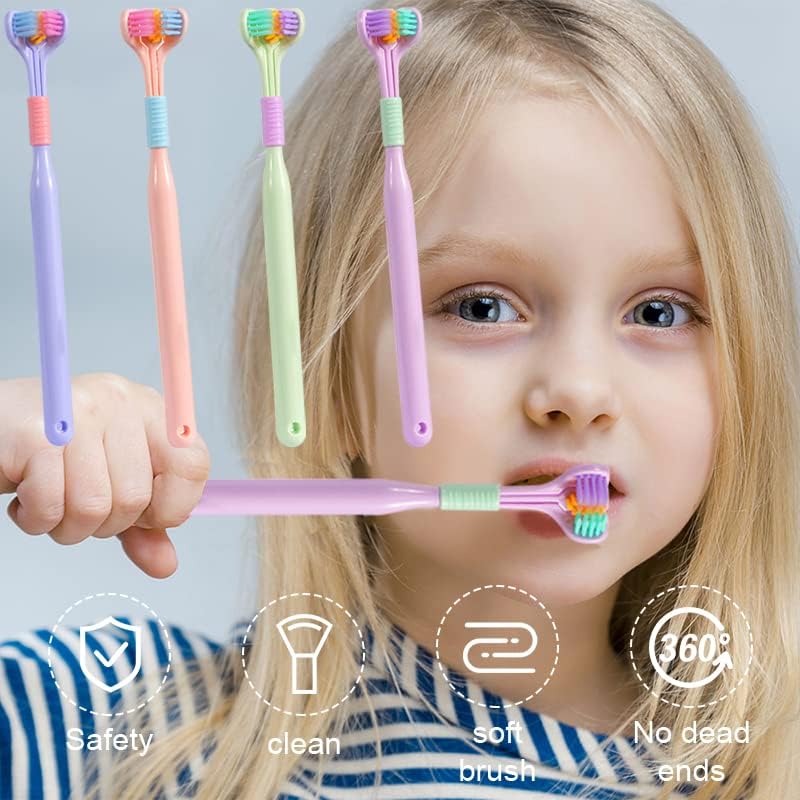 3-Sided Autism Toothbrush – V-Shaped Soft Bristle Oral Care (Pack of 2) - Random Colors