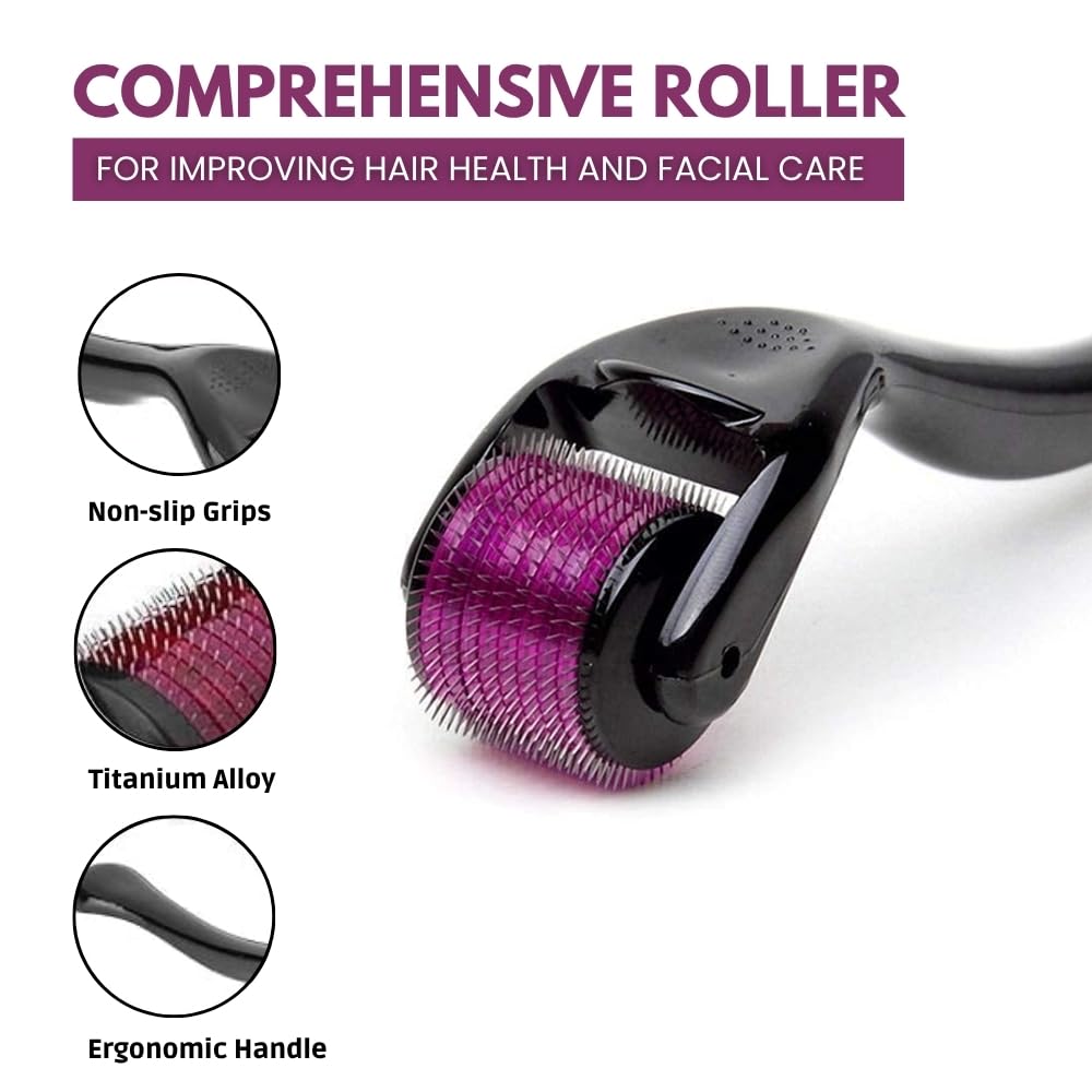 Combo Pack Marble Jade Roller, Ice Roller & 0.5mm Derma Roller – Facial Massage & Skin Therapy Set (Pack of 3)