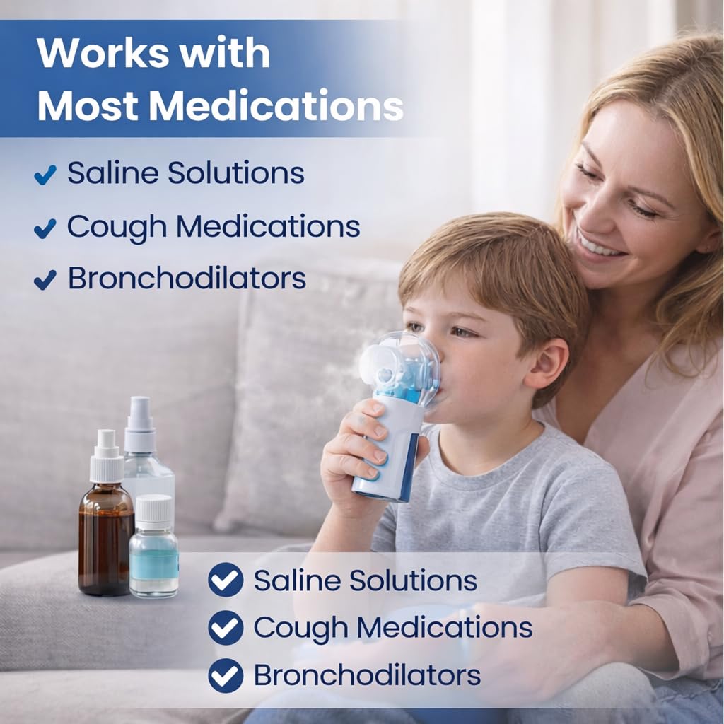 Mini Portable Silent Nebulizer Handheld Inhaler Atomizer – Medical Grade Mesh Technology for Asthma & Respiratory Care