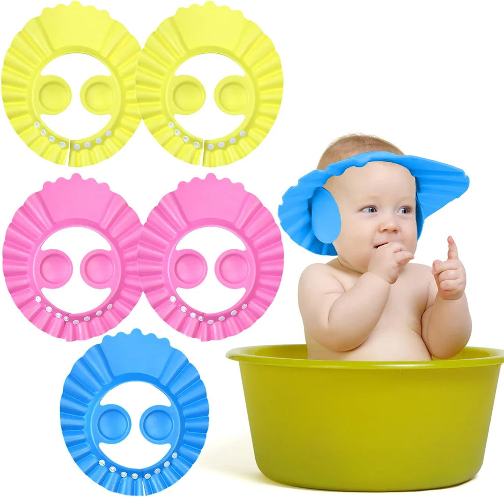 Pack of 3 – Baby Shower Cap with Ear Protector – Random Colours