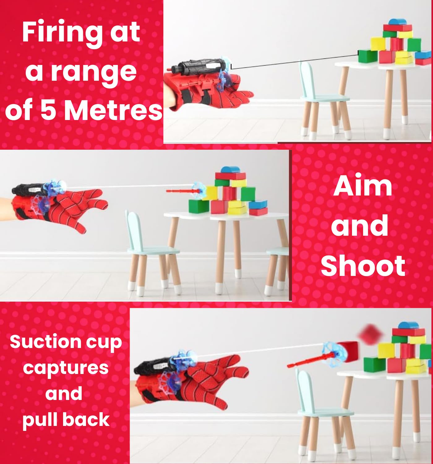 Spider Web Shooters Toy for Kids – Hero Launcher Wrist Toy Set with Sticky Suction Bombs | Role Play, Cosplay & Interactive Fun