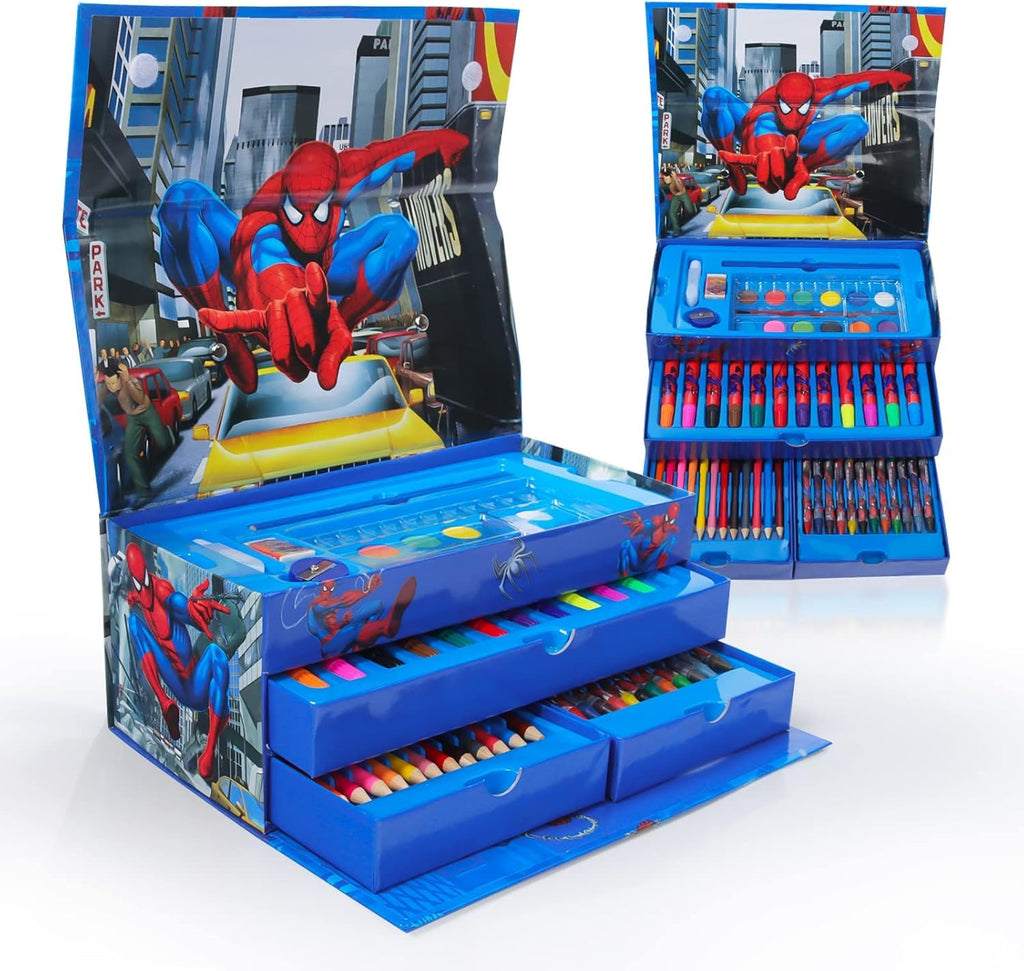Multi Colour 54 Pieces Kids Art & Artist Set in Storage Box with Drawers – Pens, Pencils, Crayons & Paints