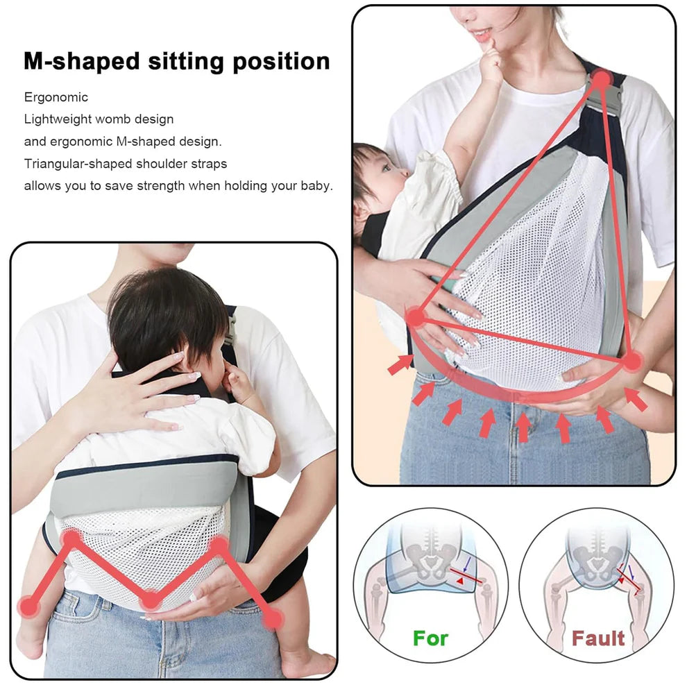 Ergonomic One-Shoulder Baby Carrier – 0–3 Years