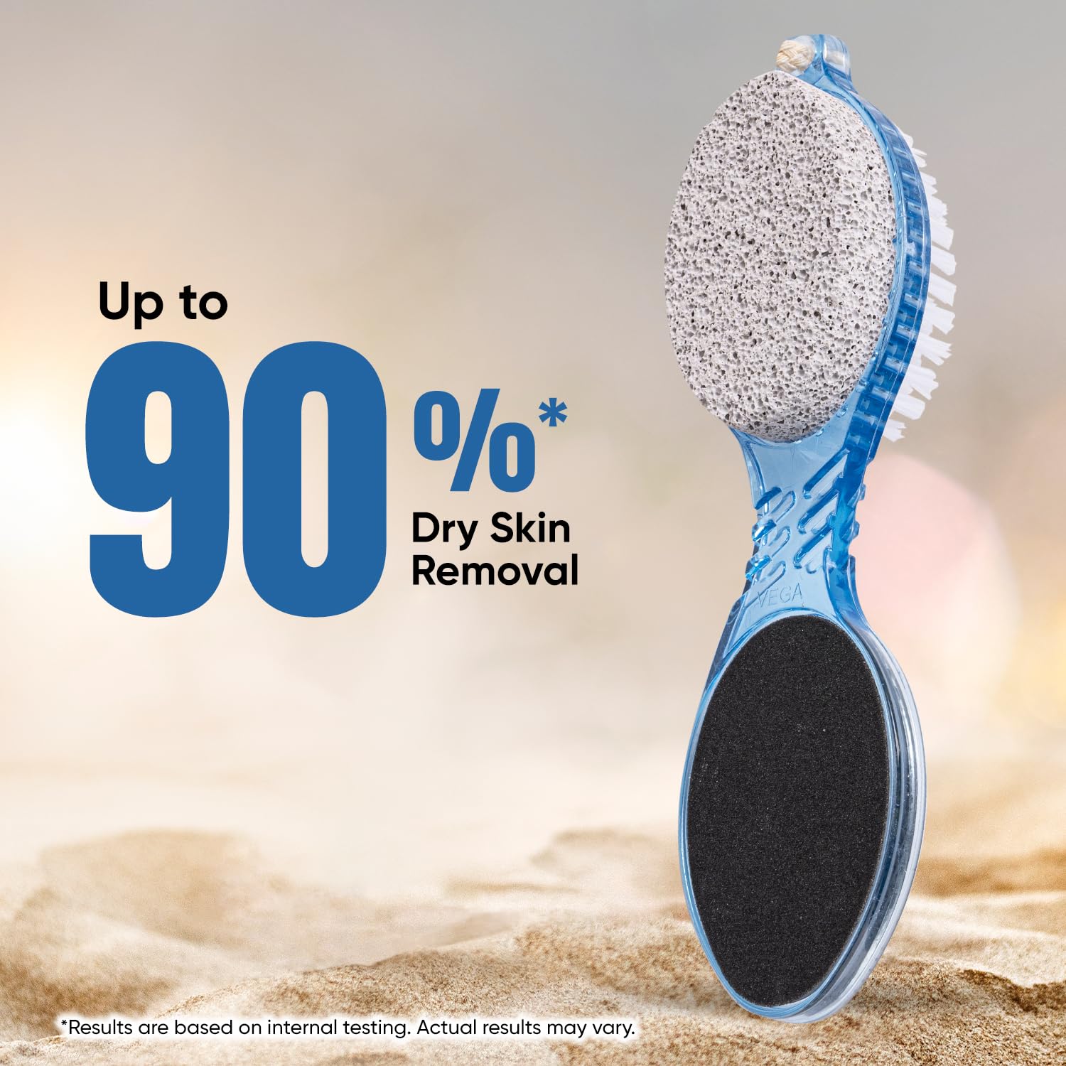 4-in-1 Foot Care Pedicure Brush | Callus Remover, Scrubber, Pumice Stone & Buffer