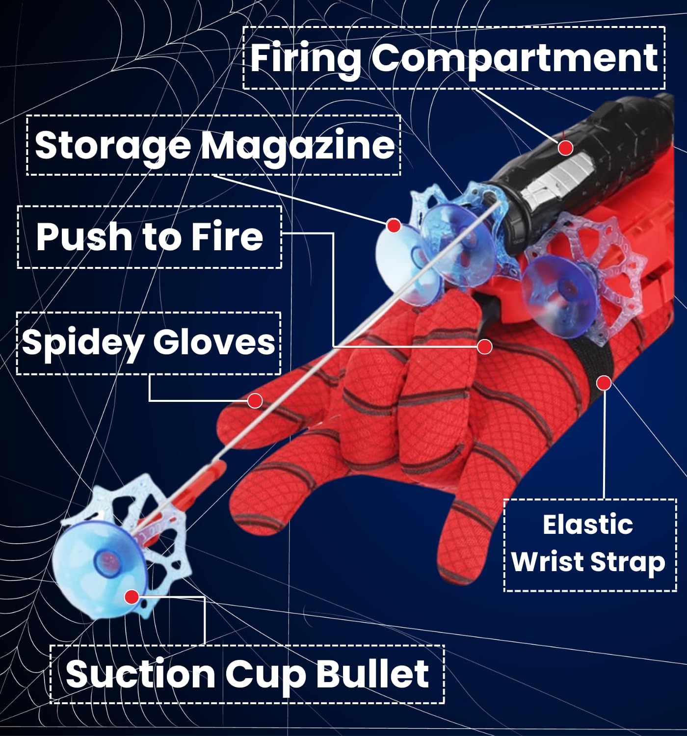 Spider Web Shooters Toy for Kids – Hero Launcher Wrist Toy Set with Sticky Suction Bombs | Role Play, Cosplay & Interactive Fun