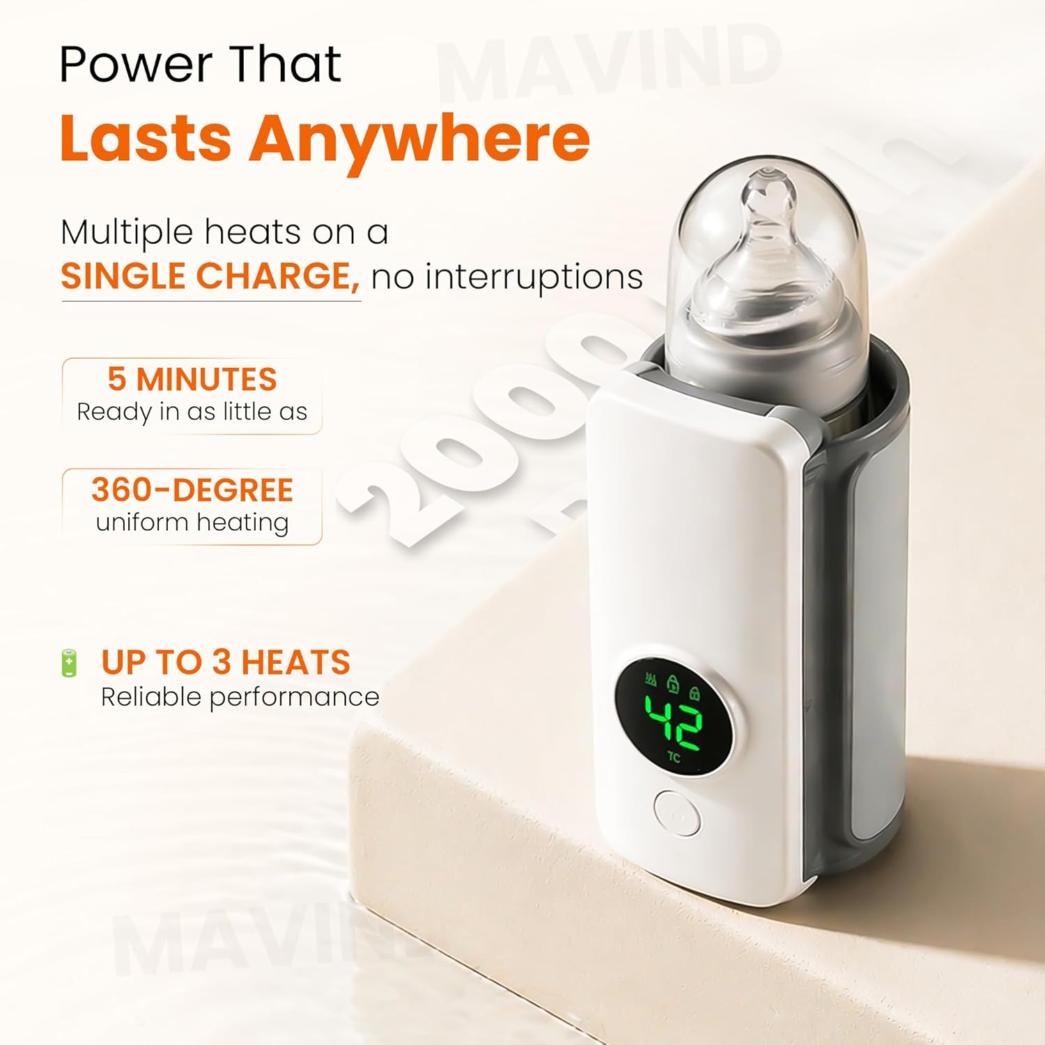 Portable Rechargeable Baby Bottle Warmer – Fast Heating Milk Warmer for Babies