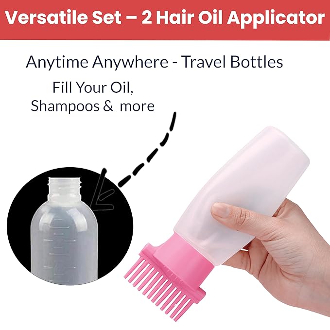 Combo Pack Derma Roller + Hair Oil Applicator Bottle + Hair Scalp Massager – Hair Growth & Scalp Care Set (Pack of 3)