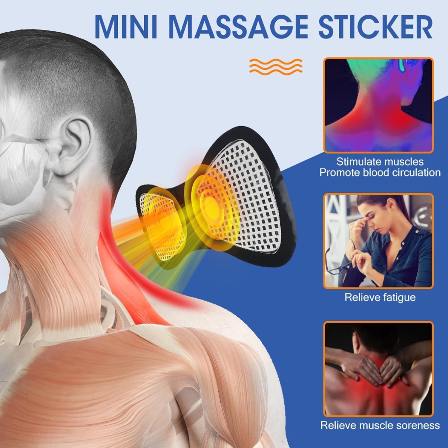 Portable EMS Mini Electric Massager Patch – Muscle Pain Relief