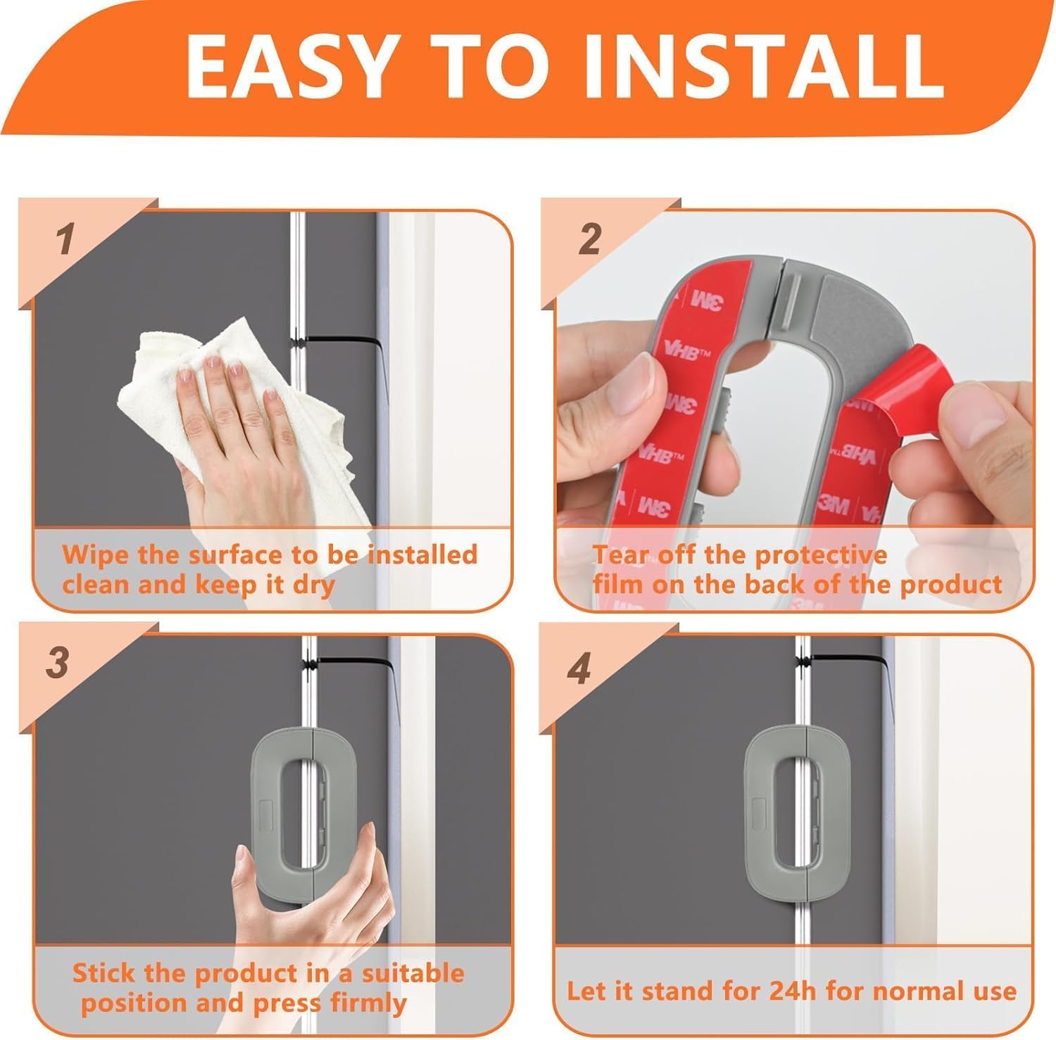 Child Safety Door Lock – Self-Adhesive Cabinet & Refrigerator Lock for Kids