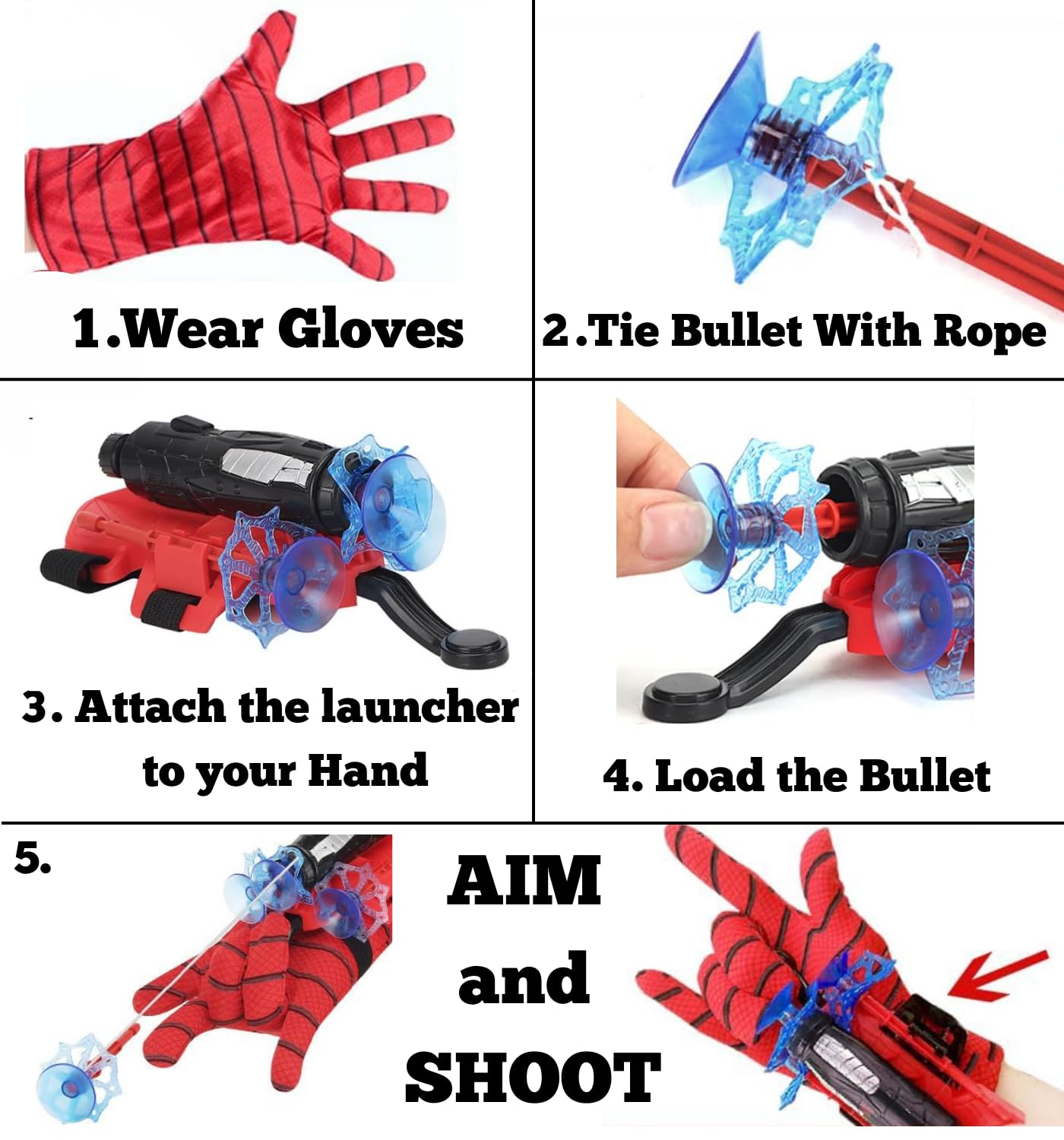 Spider Web Shooters Toy for Kids – Hero Launcher Wrist Toy Set with Sticky Suction Bombs | Role Play, Cosplay & Interactive Fun