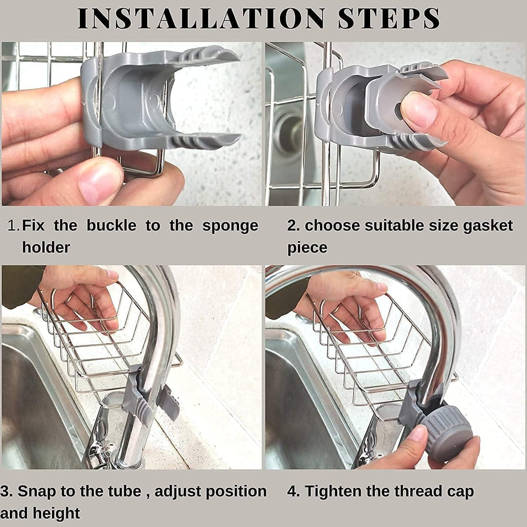 Stainless Steel Adjustable Multifunctional Kitchen Sink Caddy