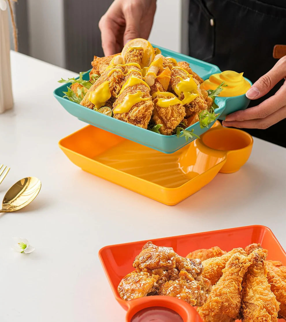 Kids 4-Piece Colorful Serving Platter Set