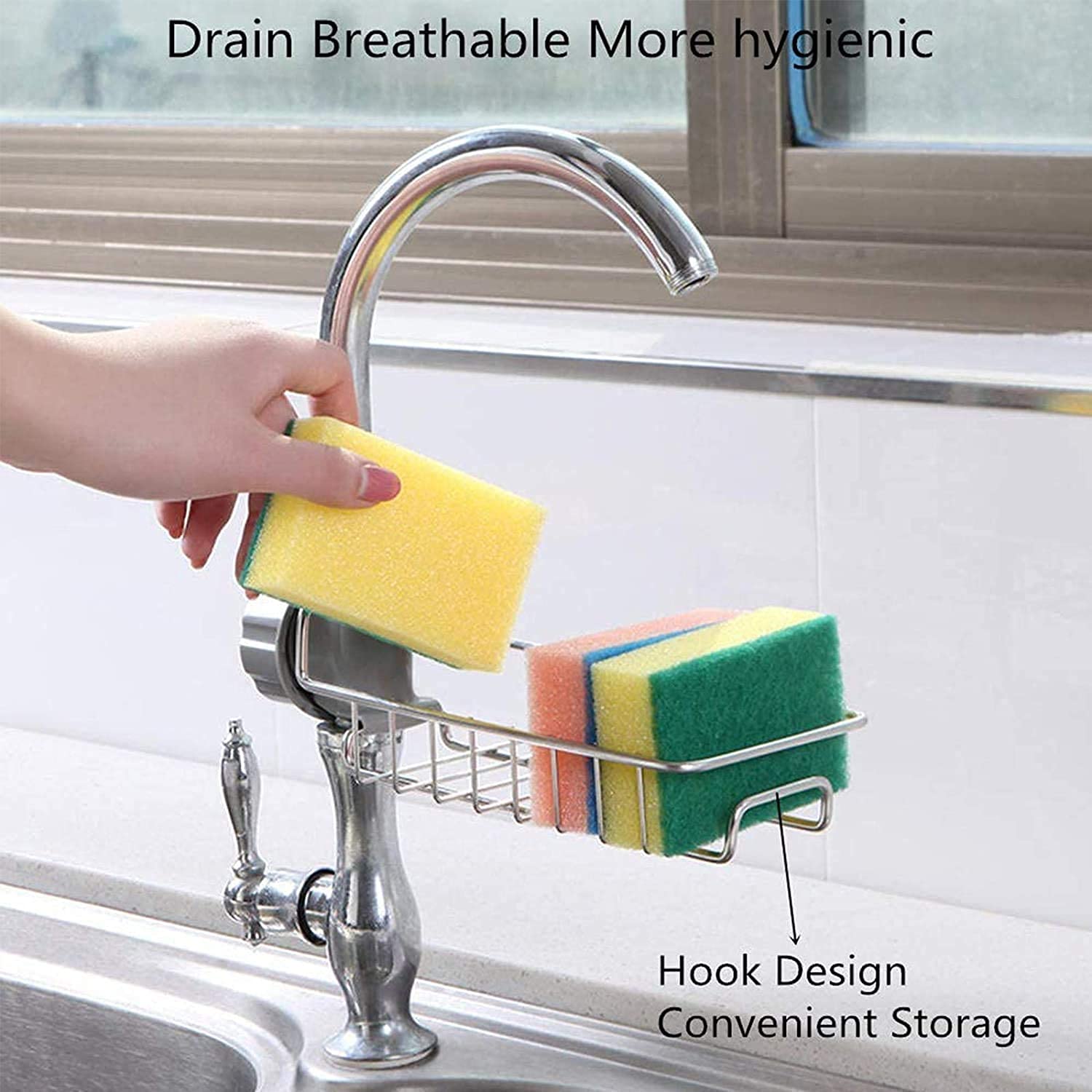 Stainless Steel Adjustable Multifunctional Kitchen Sink Caddy