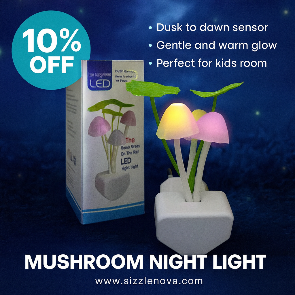 Mushroom Night Light – Dusk to Dawn Sensor LED Flower Lamp for Kids room