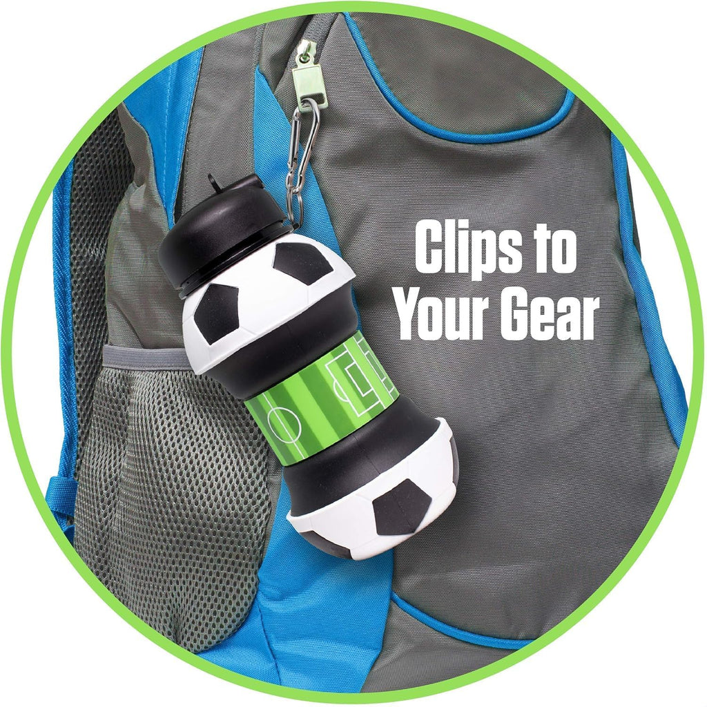 Collapsible Kid’s Water Bottle with Basketball Design