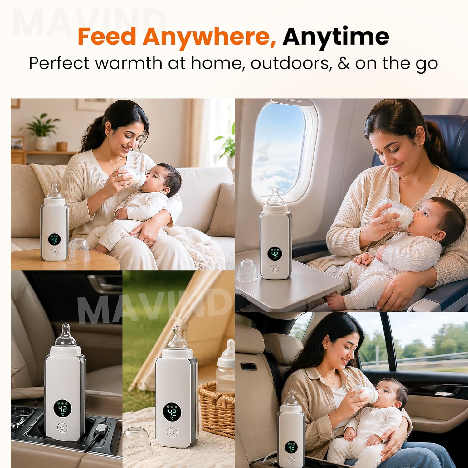 Portable Rechargeable Baby Bottle Warmer – Fast Heating Milk Warmer for Babies
