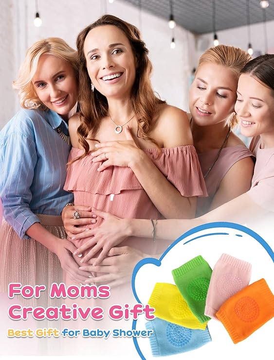 04 Pcs (2 Pairs) – Soft & Protective Baby Knee Pads – (Random Color)