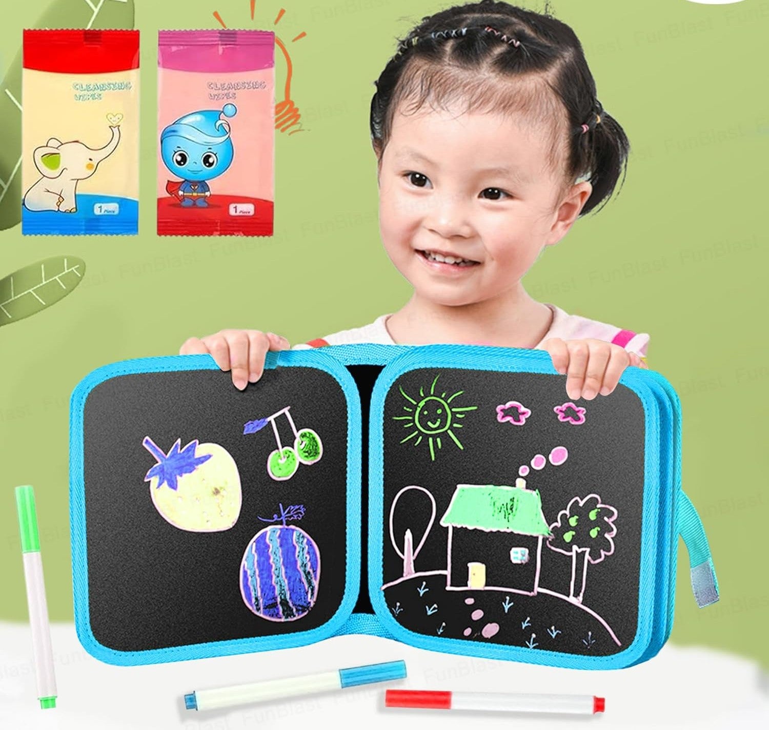 Doodle Magic Blackboard Book – Erasable & Reusable Drawing Book for Kids