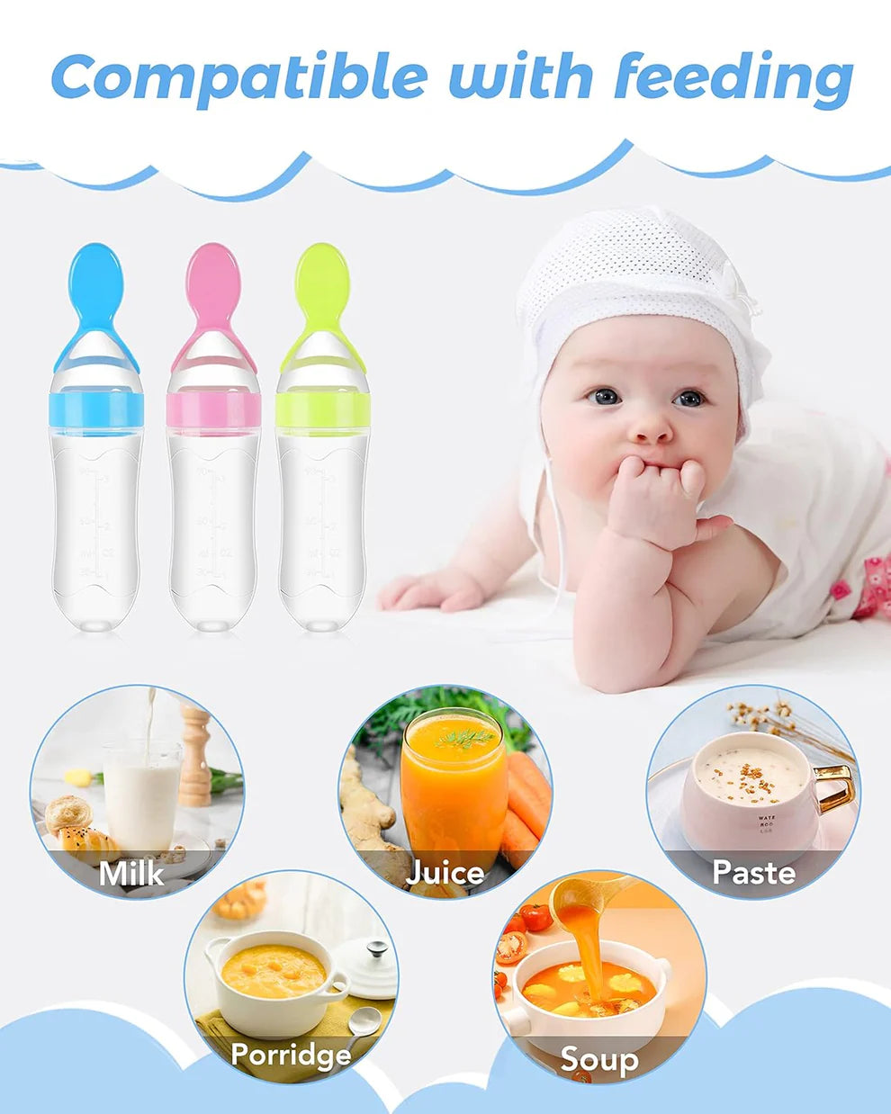 Baby Food Pacifier & Feeder Spoon Combo