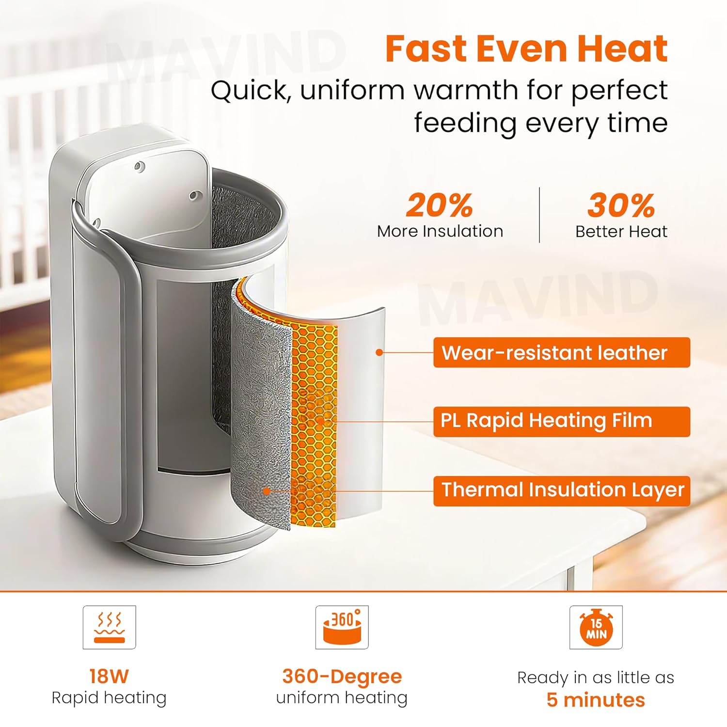 Portable Rechargeable Baby Bottle Warmer – Fast Heating Milk Warmer for Babies