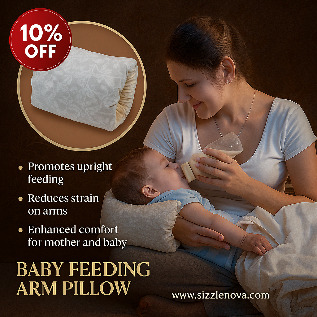 Baby Comfort Hand Pillow – Washable Cotton Arm Cushion for Breastfeeding & Bottle Feeding