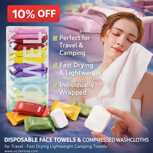 Disposable Face Towels & Compressed Washcloths for Travel – (14 PCS)