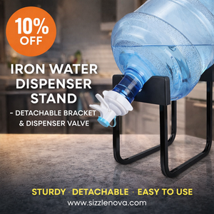 High-Quality Water Bottle Stand – Metal Rack Dispenser for 19 Ltr Bottles (With Nozzle)