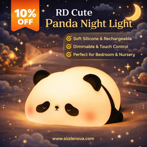 RD Cute Panda Night Light for Kids – Soft Silicone LED Bedside Lamp (Rechargeable, Dimmable & Touch Control)