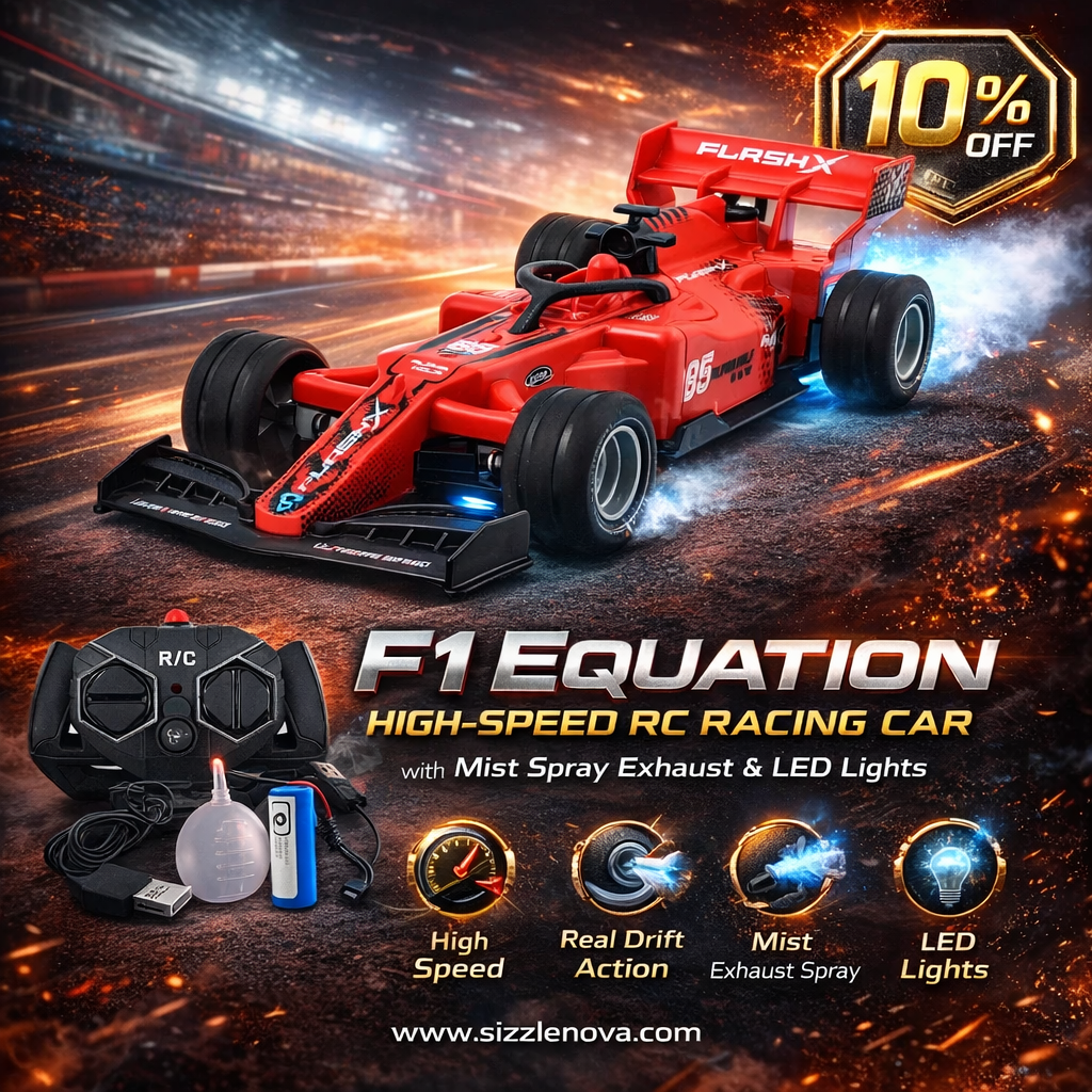 F1 Equation High-Speed RC Racing Car with Mist Spray Exhaust & LED Lights