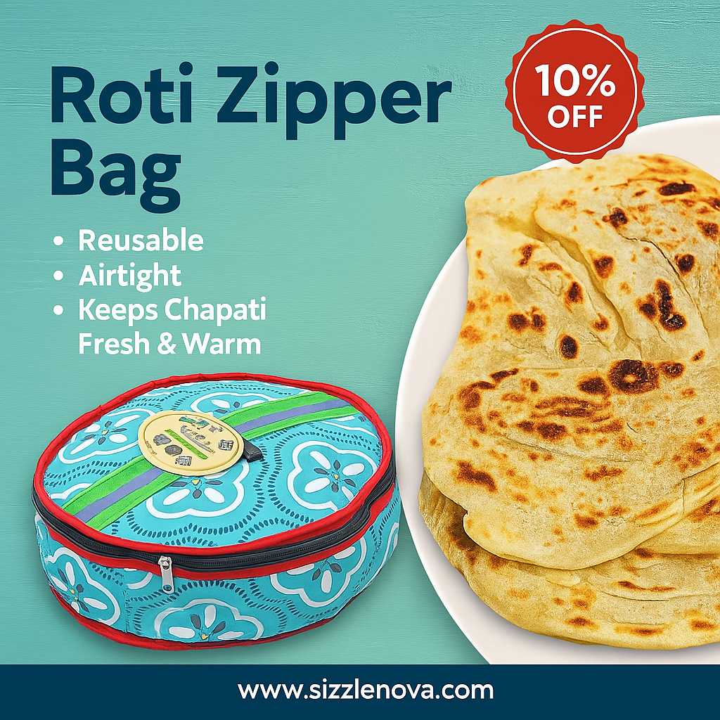 1pc Roti Zipper Bag –  (Random Design)