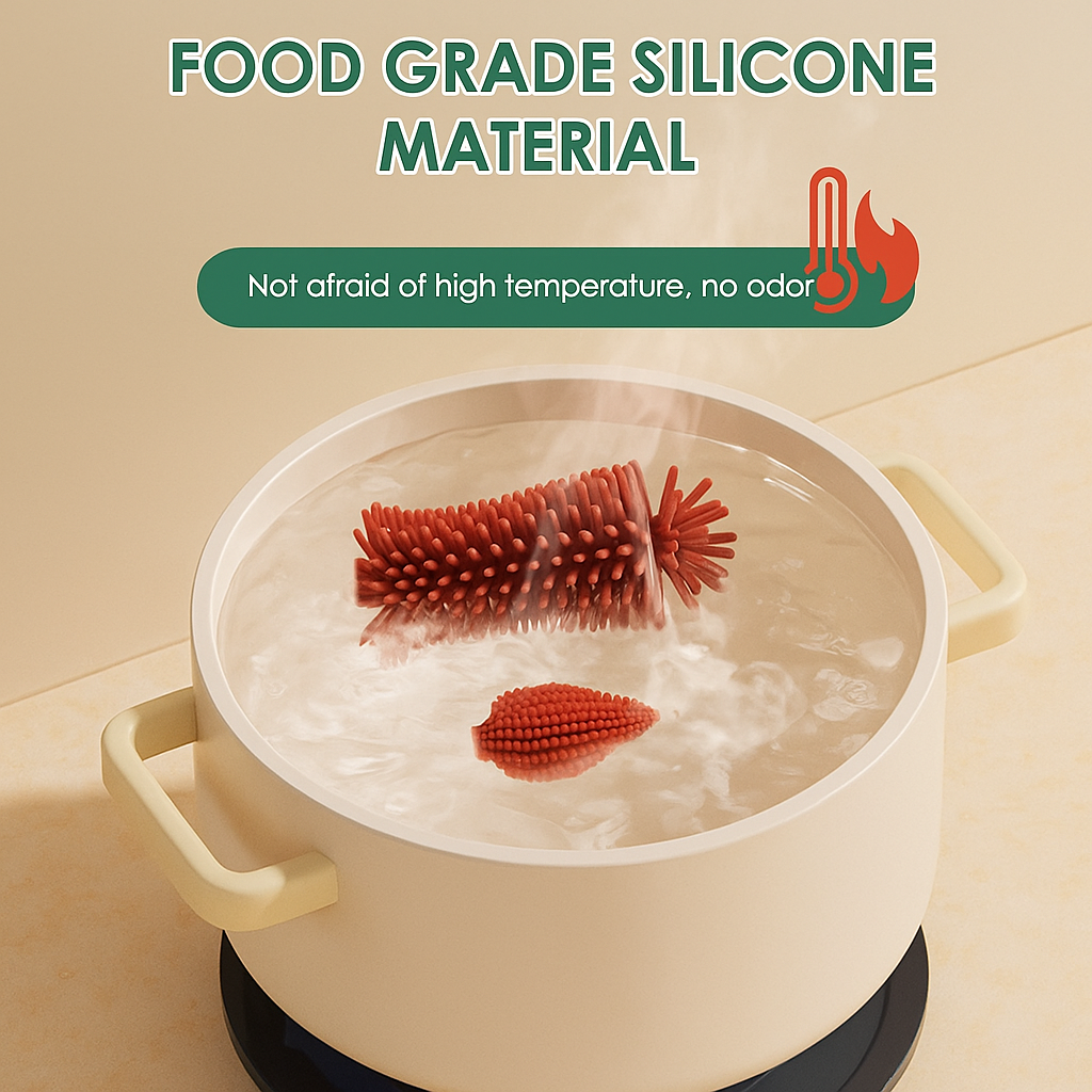 4-in-1 Silicone Baby Bottle Cleaning Set – BPA-Free Brushes