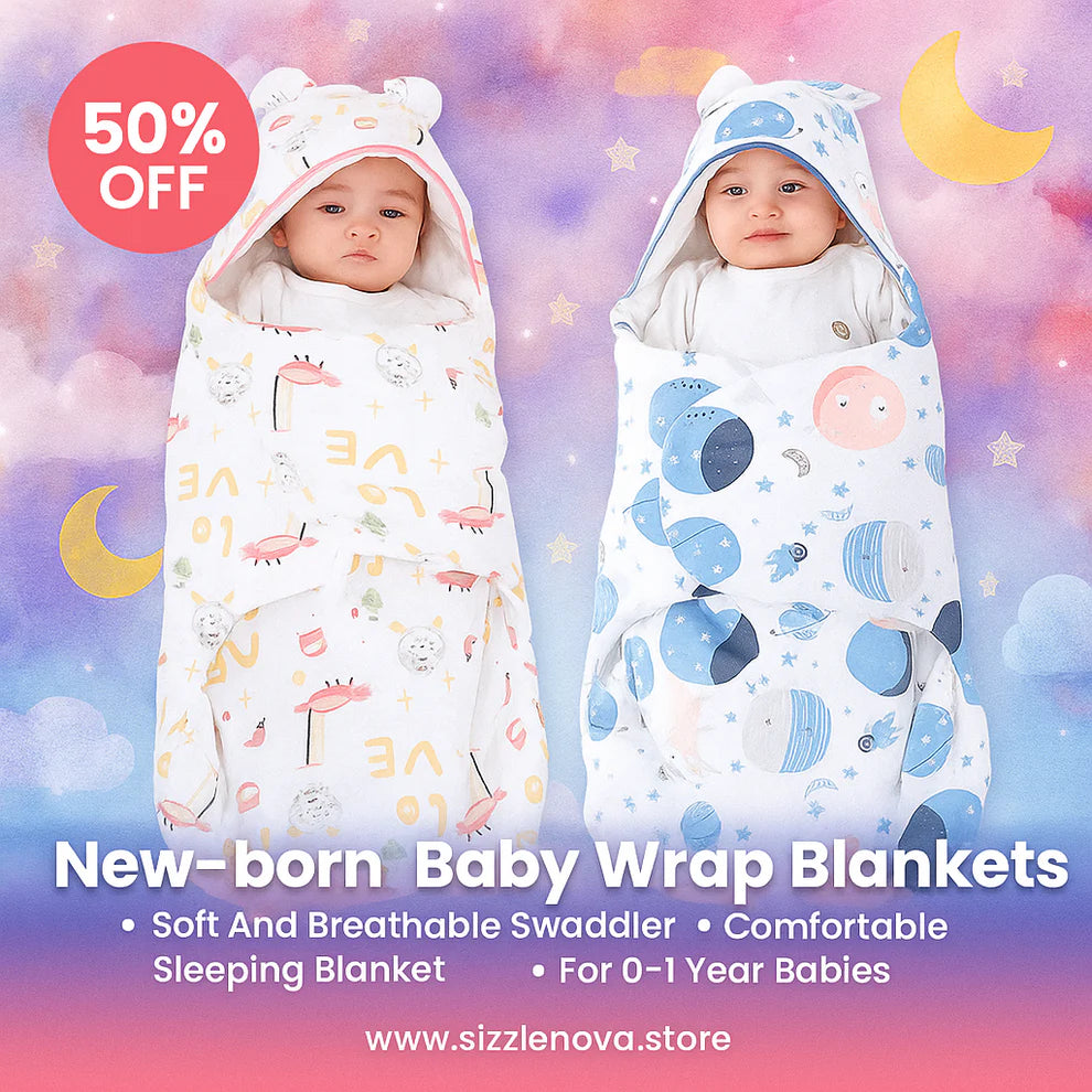 Newborn Baby Wrap Blanket – 0–1 Year Babies (Random Color)