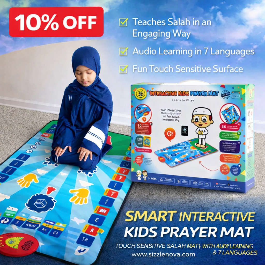 Smart Interactive Kids Prayer Mat – Touch Sensitive Salah Learning Mat with Audio & 10 Languages
